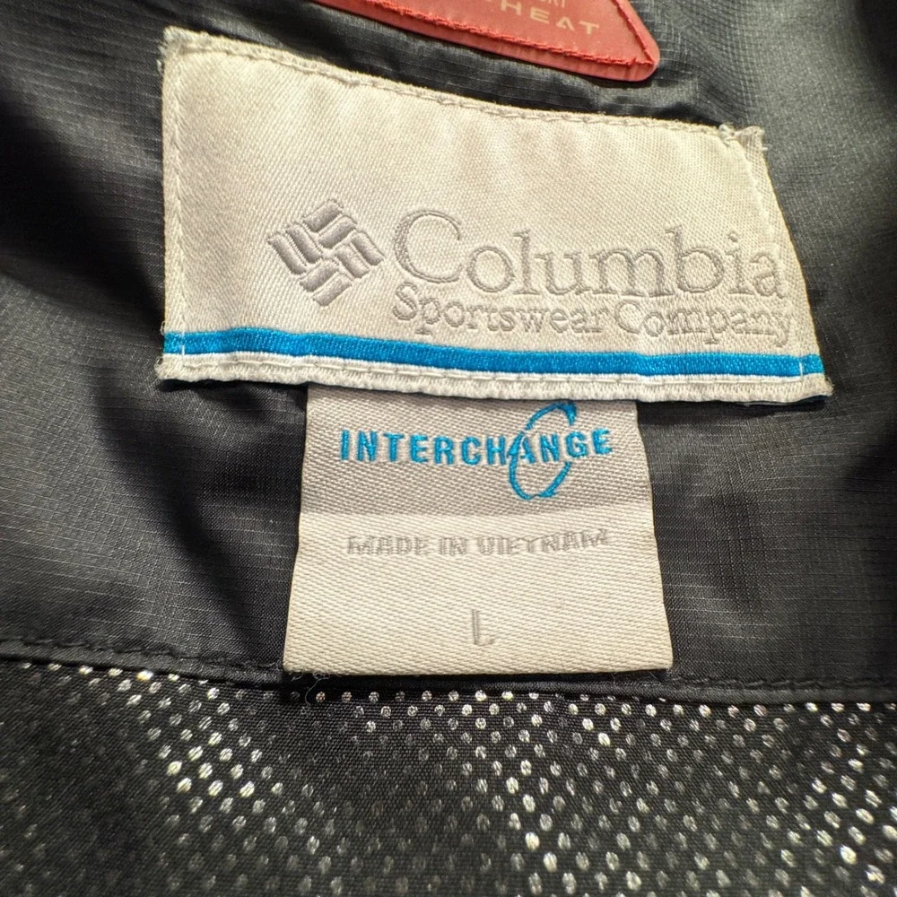 Columbia Jacket Mens L Black Nylon Omni Heat Interchange Hooded Puffer Thermal